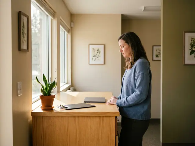 Medical clinic AI receptionist for patients Small family-medicine clinic reception desk, where the AI Phone 360 receptionist screens patient calls and handles insurance pre-checks.